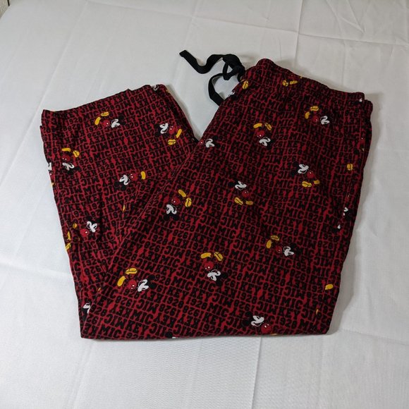Mickey Mouse Flannel Sleep Pants in Red & Black Mickey Mouse Print - size XXL - Picture 2 of 7